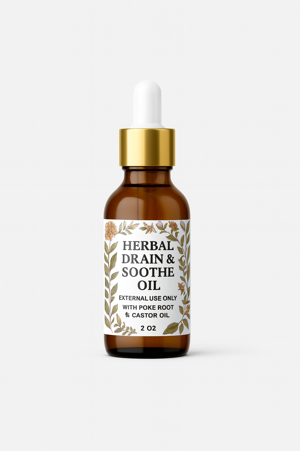Herbal Drain and Soothe Oil: Poke Root & Castor Oil
