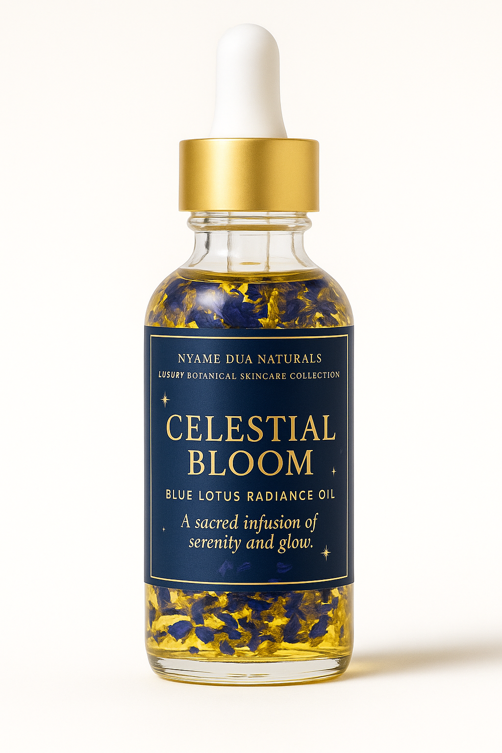 Celestial Bloom™ Blue Lotus Radiance Oil – Luxury Botanical Face & Body Glow | Nyame Dua Naturals